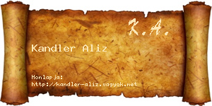 Kandler Aliz névjegykártya